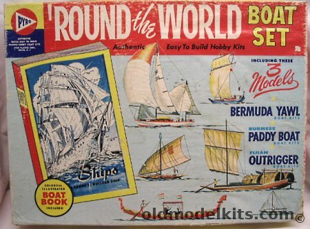 Pyro Round the World Boat Gift Set - Bermuda Yawl/Burmese Paddy Boat/Fijian Outrigger, 230-298 plastic model kit